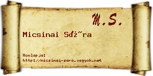 Micsinai Sára névjegykártya